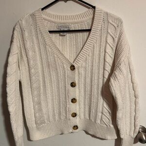 Cupcakes and Cashmere Cozy Cream Cable Knit Sweater